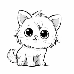 Persian Baby Cat Coloring Pages: Fur Galore 4