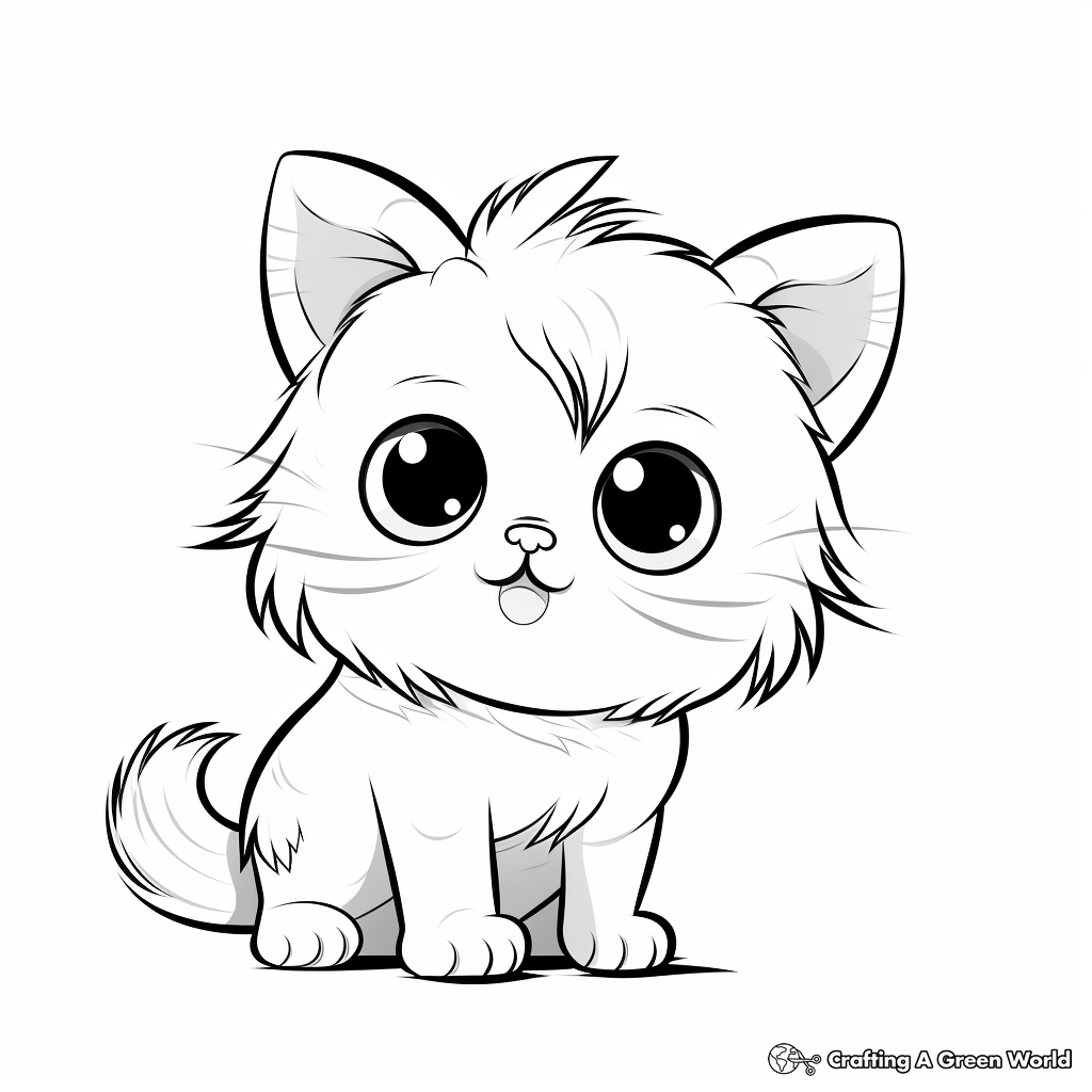Persian Baby Cat Coloring Pages: Fur Galore 3