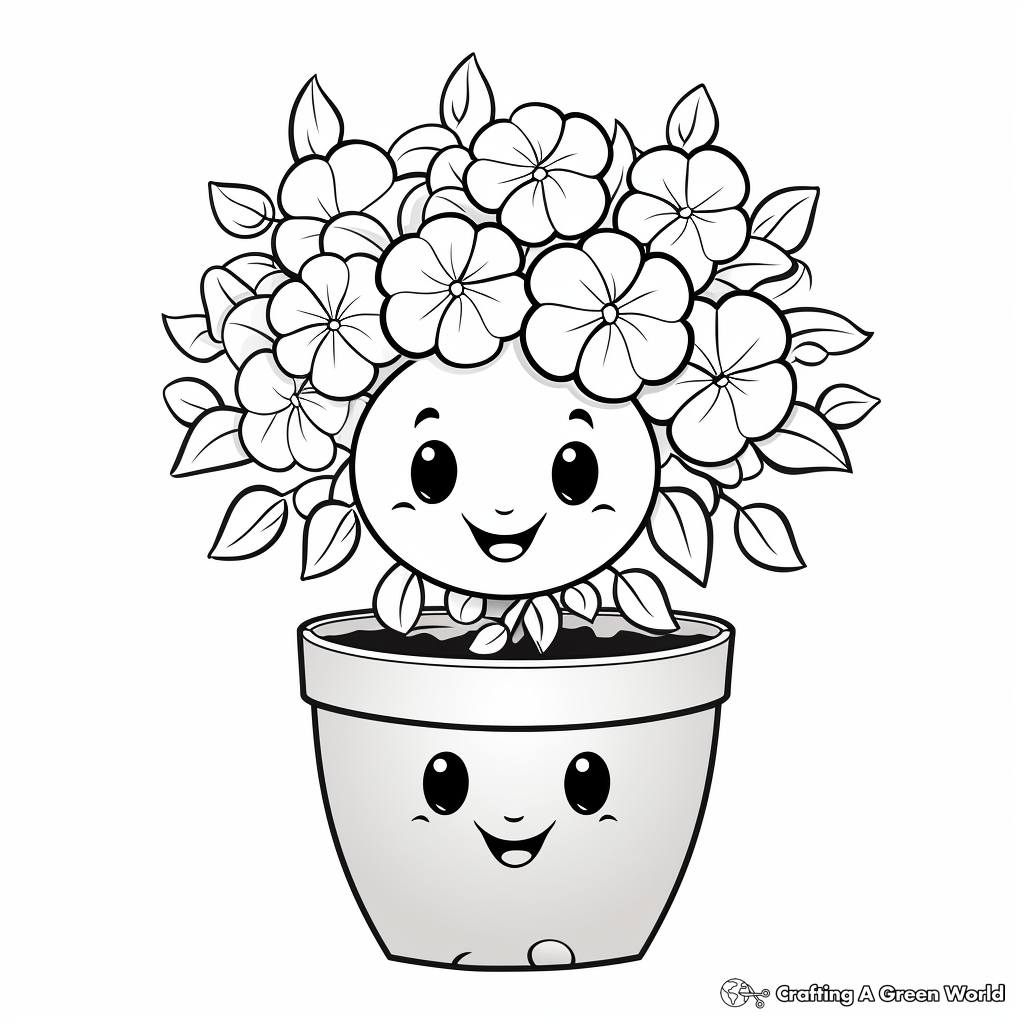 Petunias Flower Pot Coloring Pages for Garden Lovers 1
