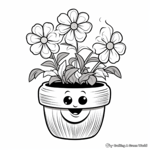 Petunias Flower Pot Coloring Pages for Garden Lovers 2