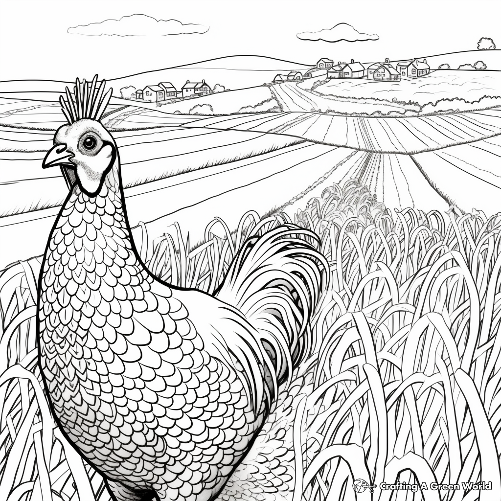Pheasant Habitat Scene Coloring Pages for Extra Fun 4