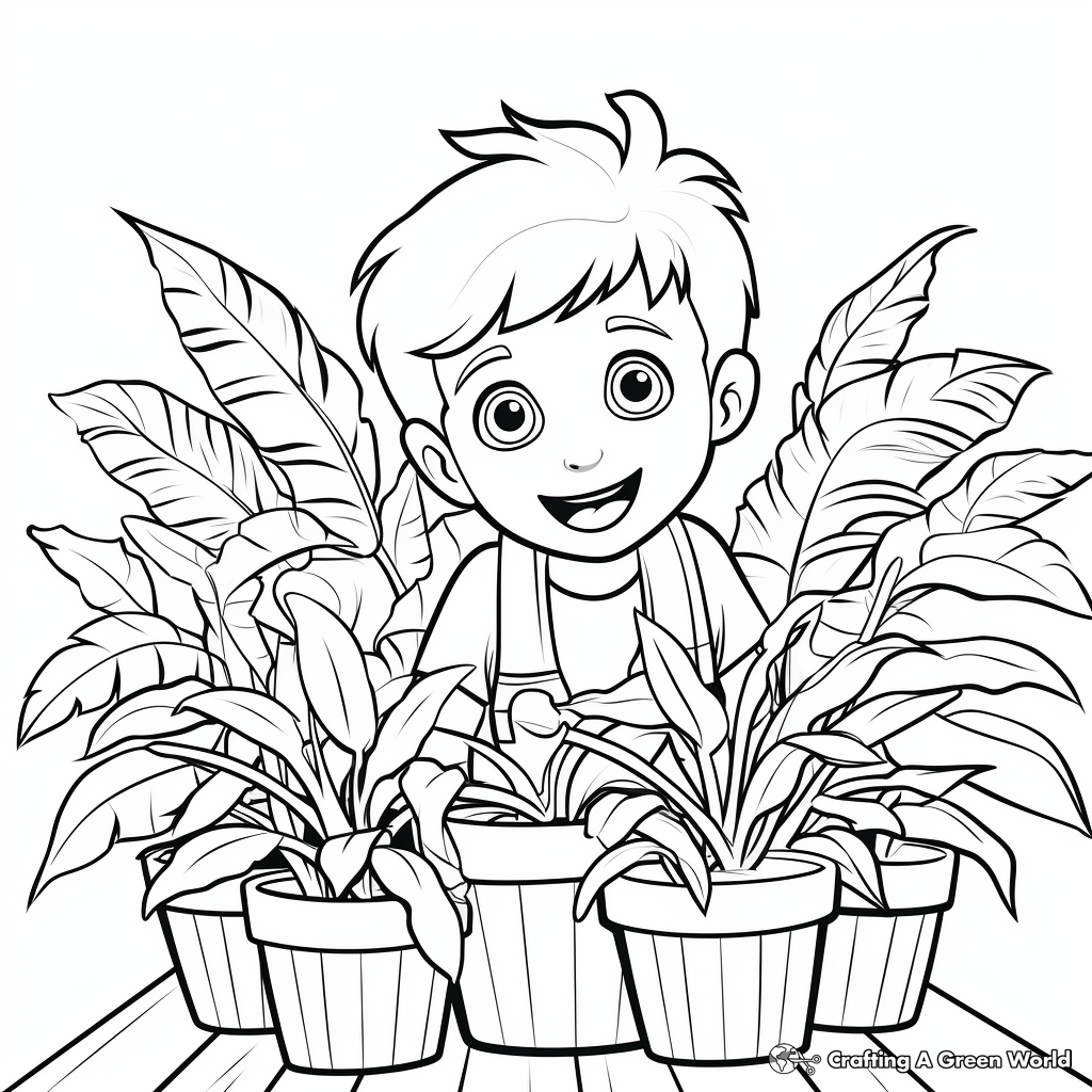 Philodendron Plants Coloring Pages for Kids 2
