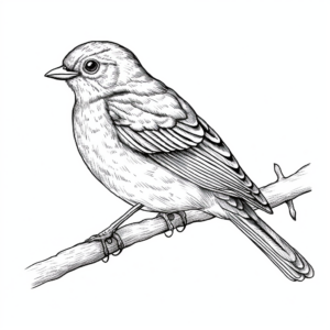Photo-Realistic Red-Winged Blackbird Coloring Pages 2