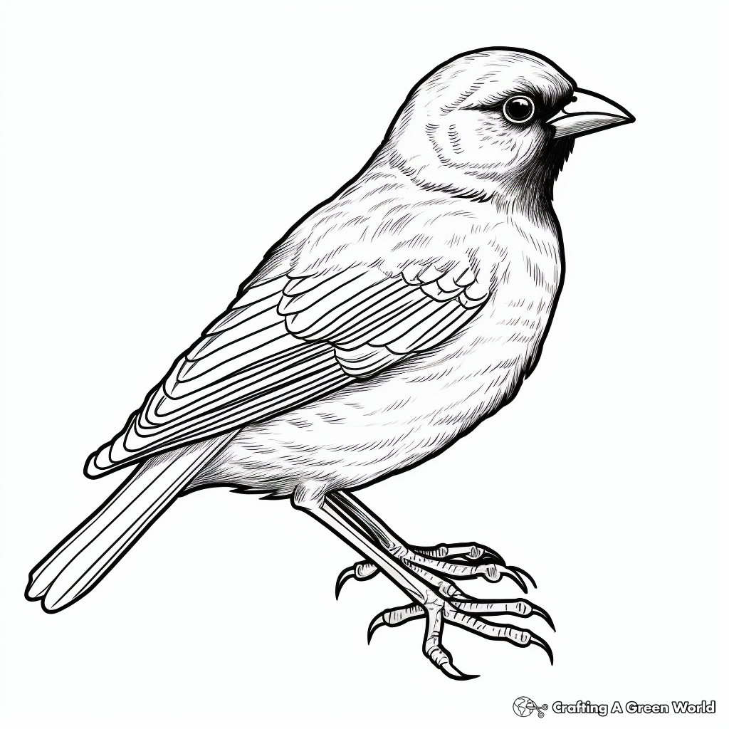 Photo-Realistic Red-Winged Blackbird Coloring Pages 4