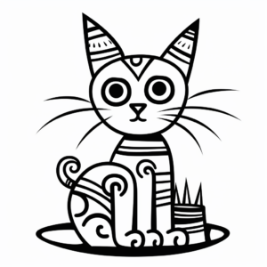 Picasso Style Cat Cake Coloring Pages 2