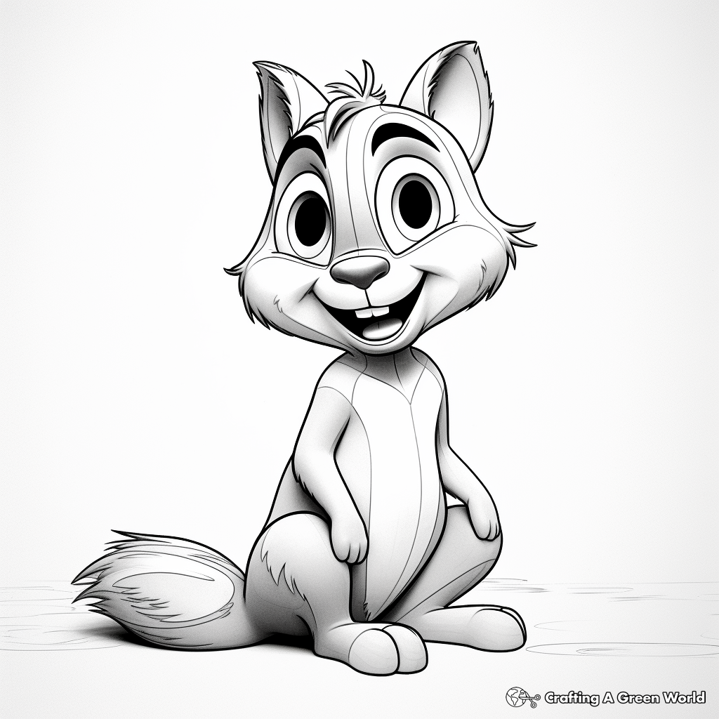 Picture-Perfect Chipmunk Pose Coloring Pages 2