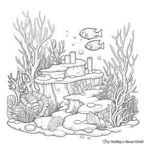 Picturesque Coral Reef Aquarium Coloring Pages 1