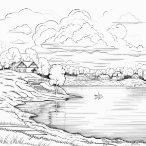 Picturesque Rainbow over Scenery Coloring Pages 4