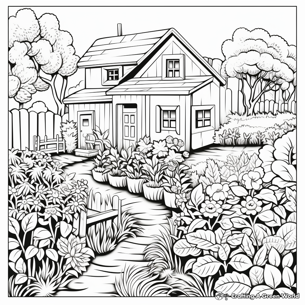 Picturesque Vegetable Garden Coloring Pages 2