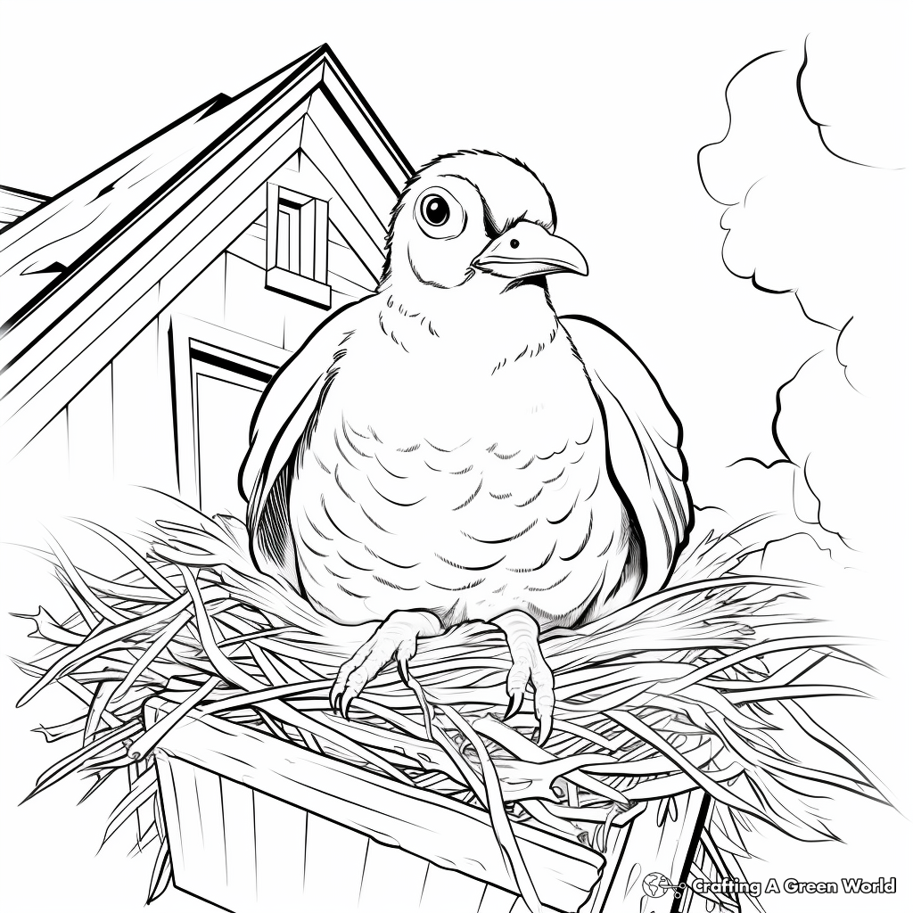 Pigeon Nest Coloring Pages for Children 2