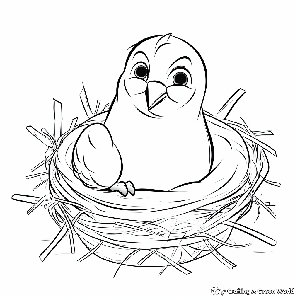 Pigeon Nest Coloring Pages for Children 3
