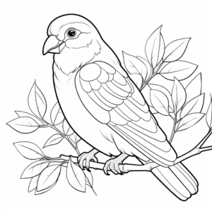 Pigeon with Olive Branch: Peace Concept Coloring Pages 1