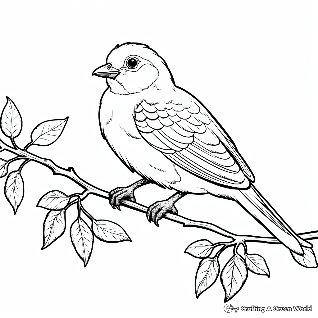 Pigeon with Olive Branch: Peace Concept Coloring Pages 2