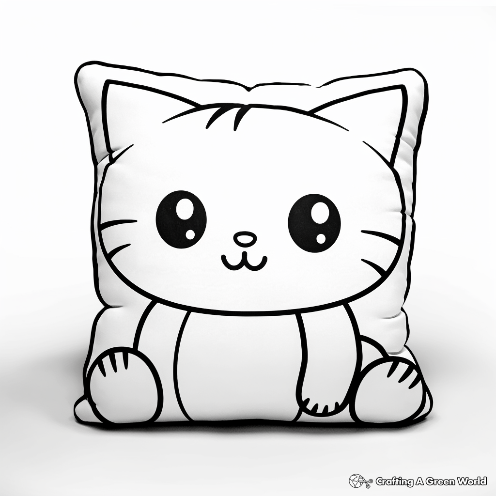 Pillow Cat Adventure Coloring Sheets 3