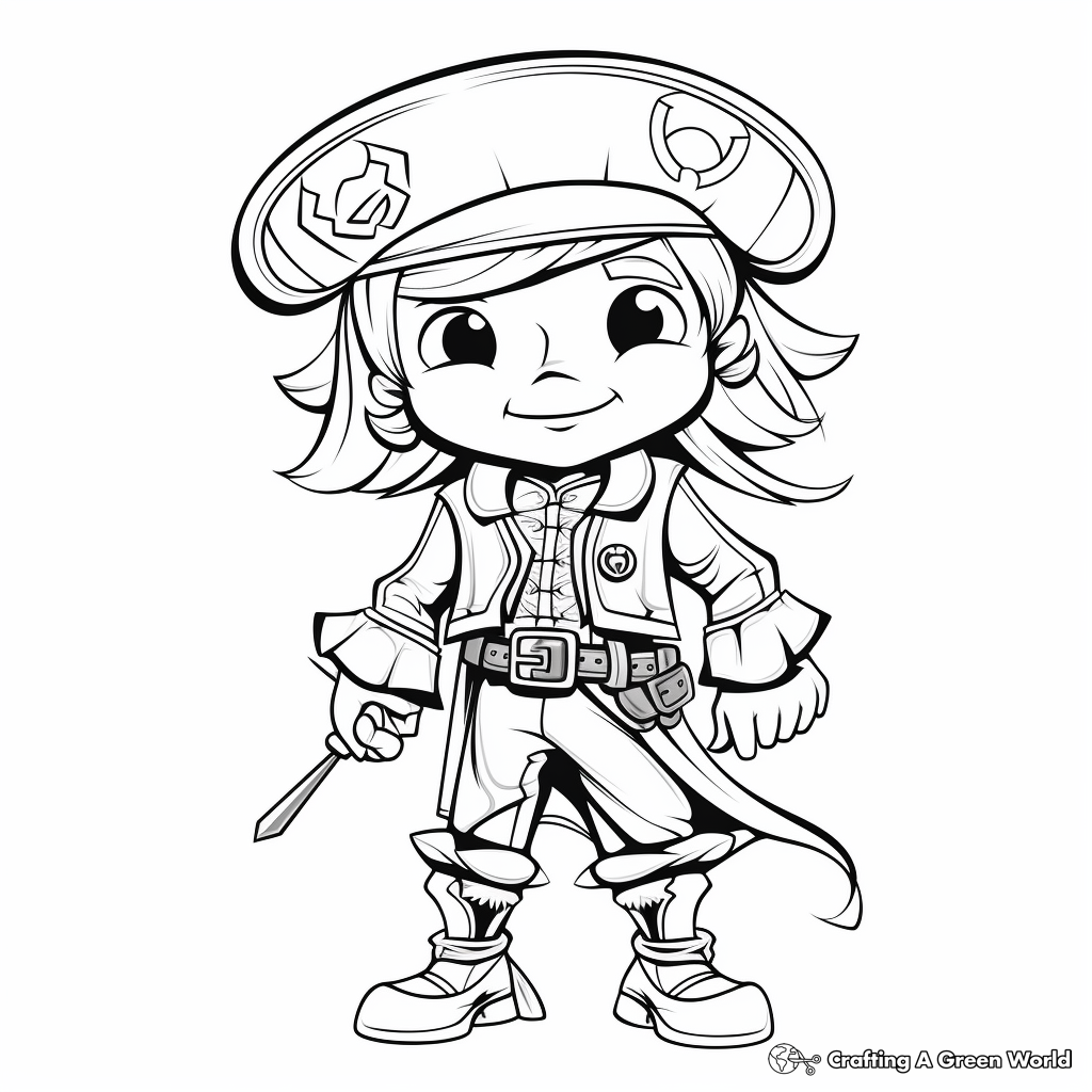 Pirate Captain Suit Coloring Pages 2
