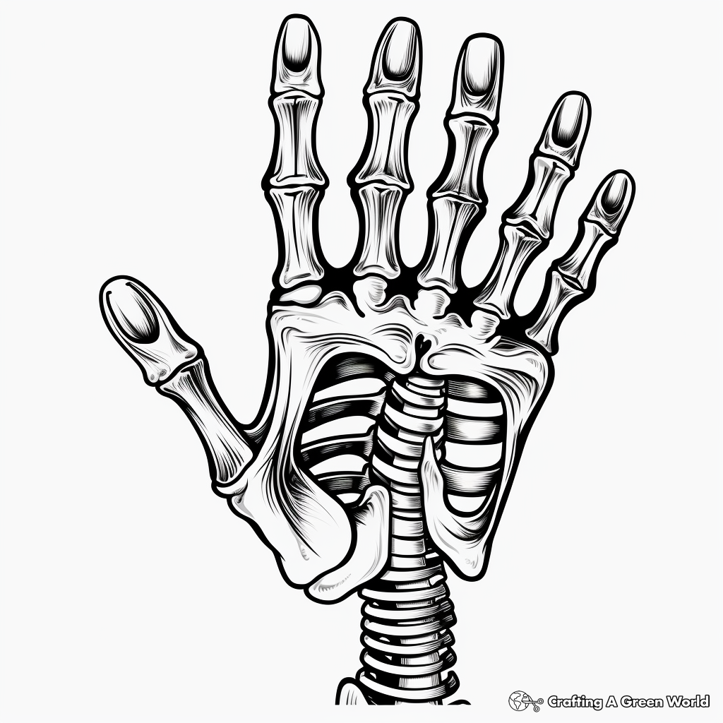 Pirate-Themed Skeleton Hand Coloring Pages 1