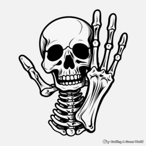 Pirate-Themed Skeleton Hand Coloring Pages 2