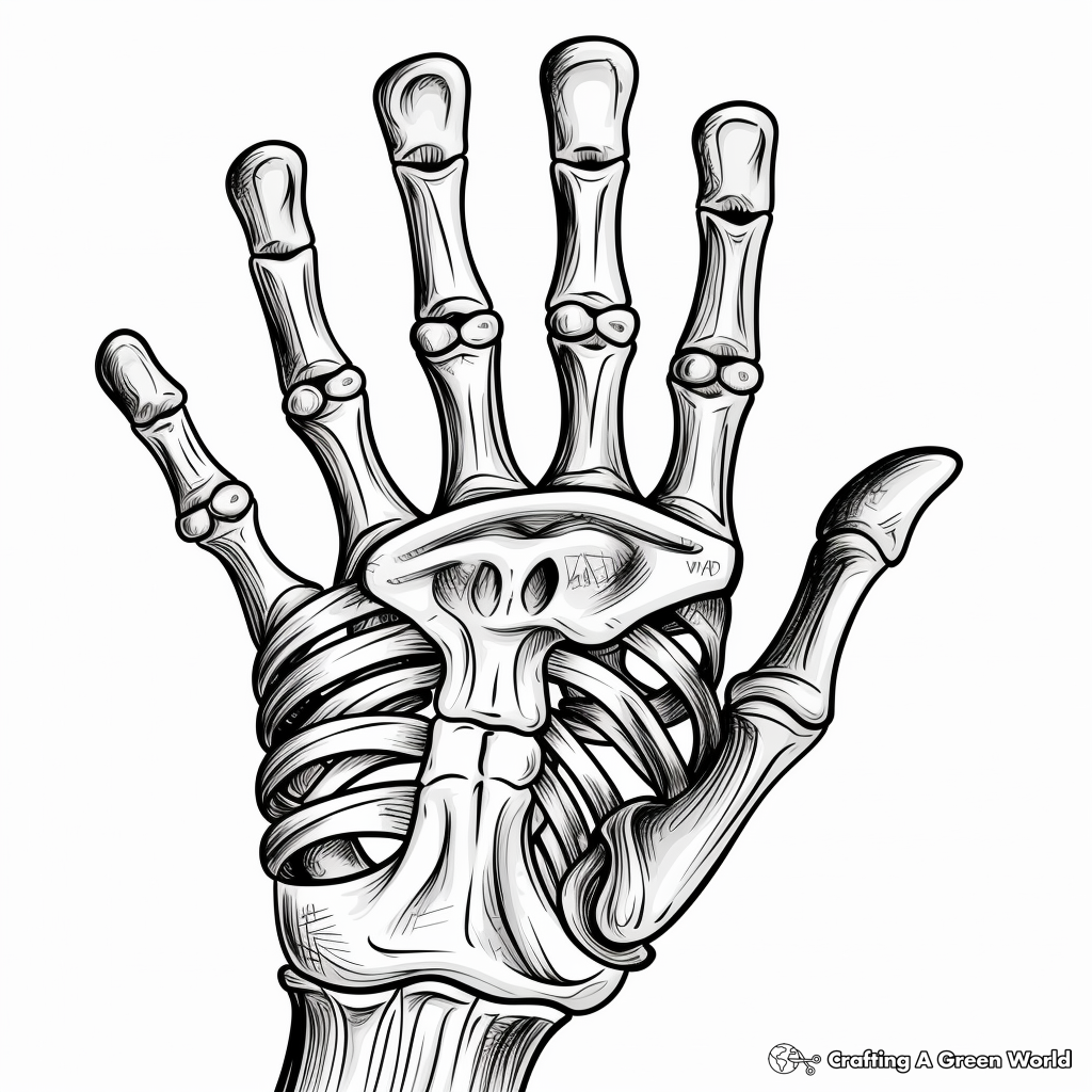 Pirate-Themed Skeleton Hand Coloring Pages 3