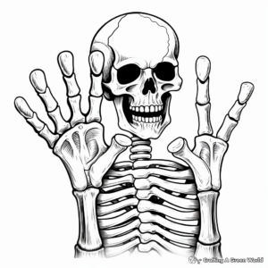 Pirate-Themed Skeleton Hand Coloring Pages 4