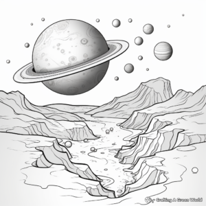 Planet and Moons: Solar System Coloring Pages 2