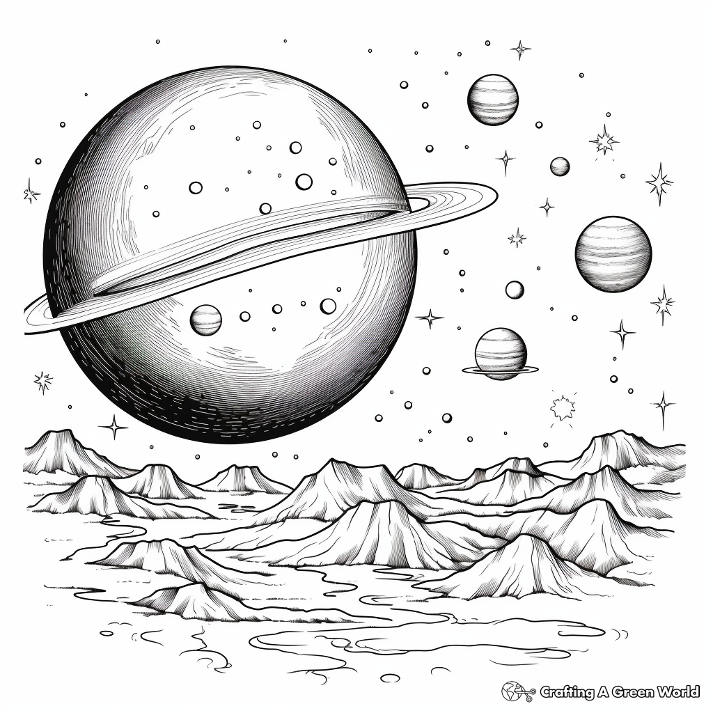 Planet and Moons: Solar System Coloring Pages 3