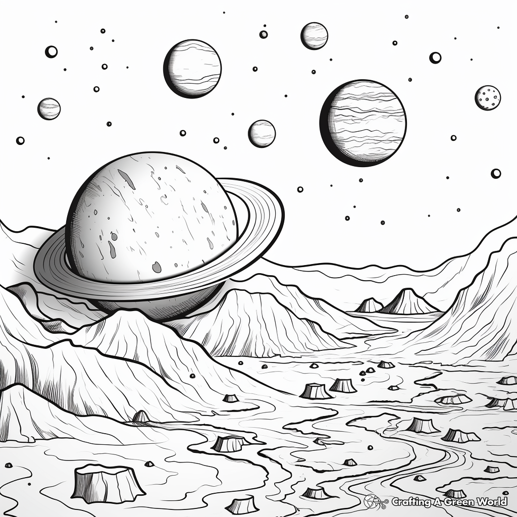 Planet and Moons: Solar System Coloring Pages 4