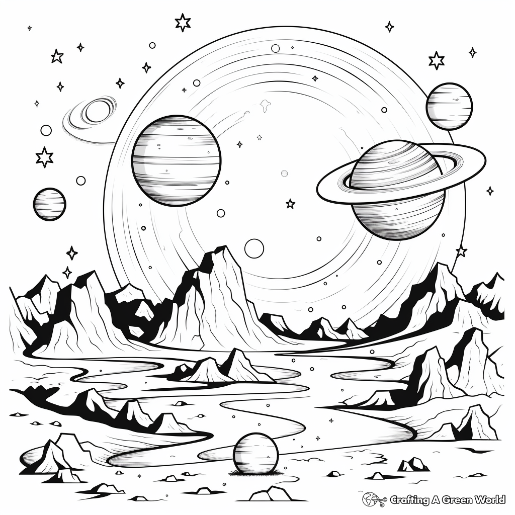 Planet Composition Themed Coloring Pages 2