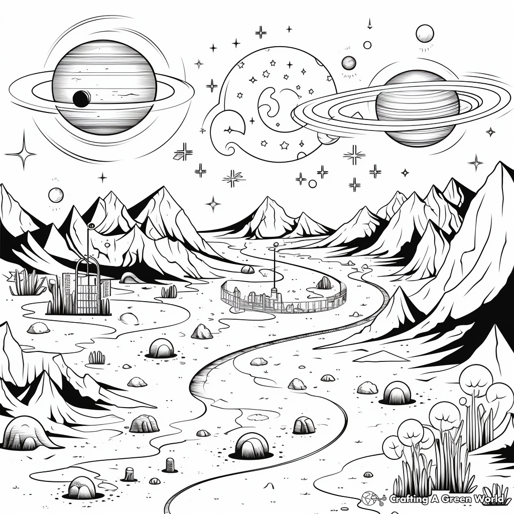 Planet Composition Themed Coloring Pages 3