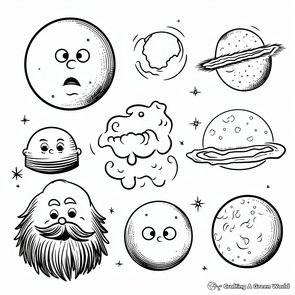 Planetary Symbols of Dwarf Planets Coloring Pages 2