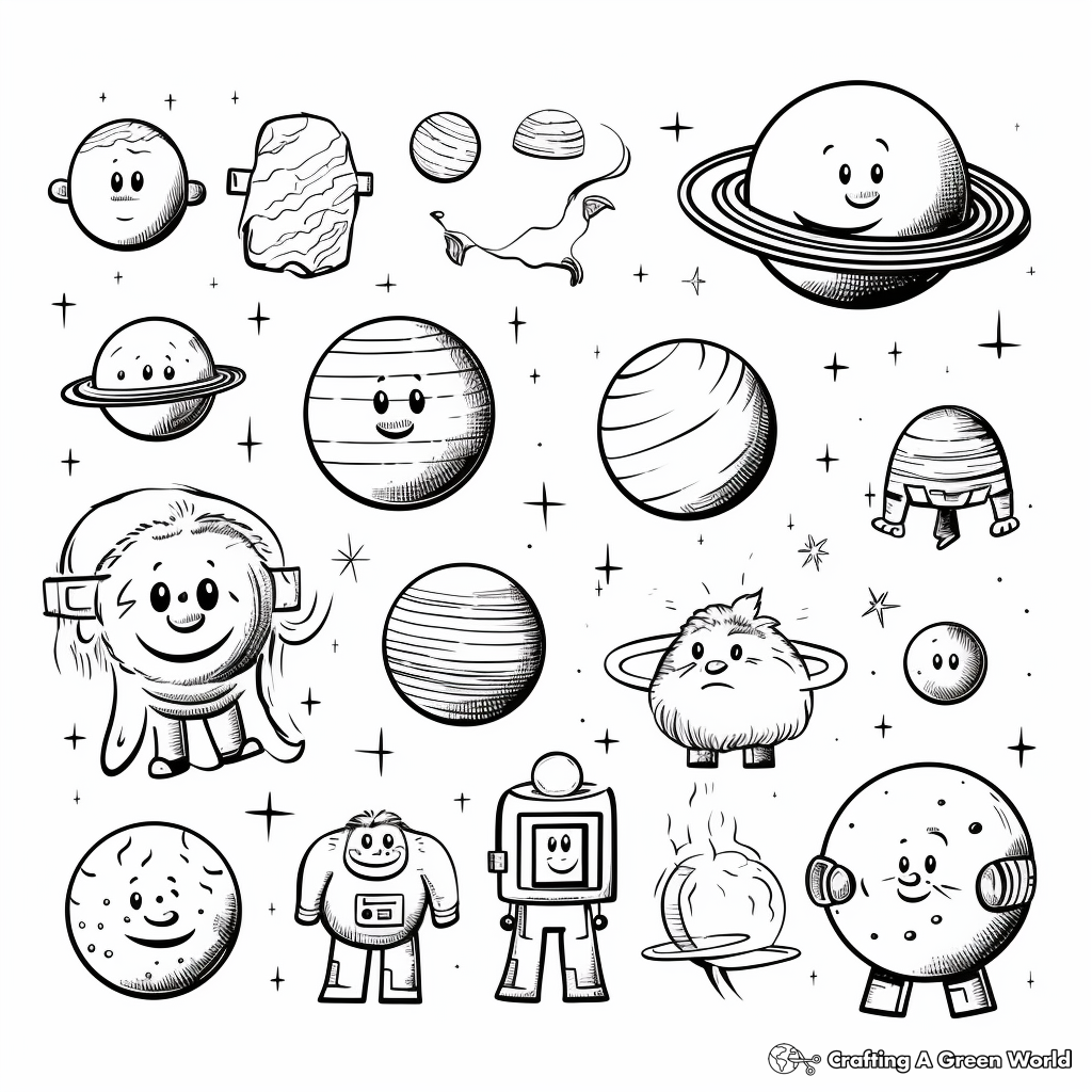 Planetary Symbols of Dwarf Planets Coloring Pages 3