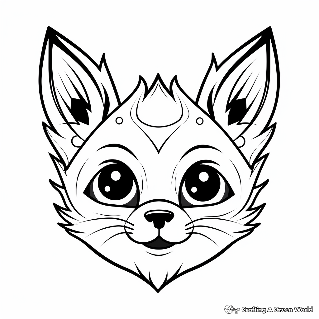 Playful Abyssinian Cat Head Coloring Pages 4