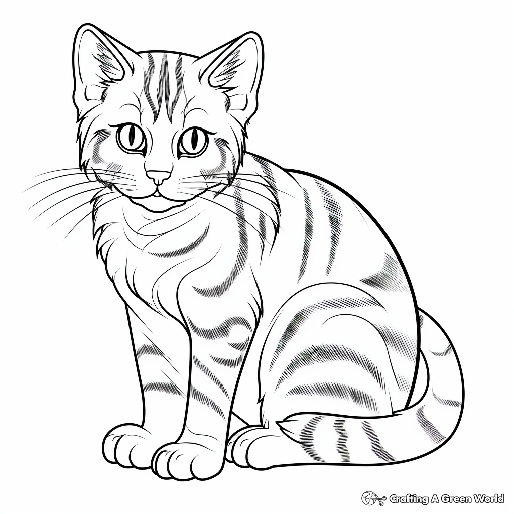 Playful American Shorthair Cat Coloring Pages 4