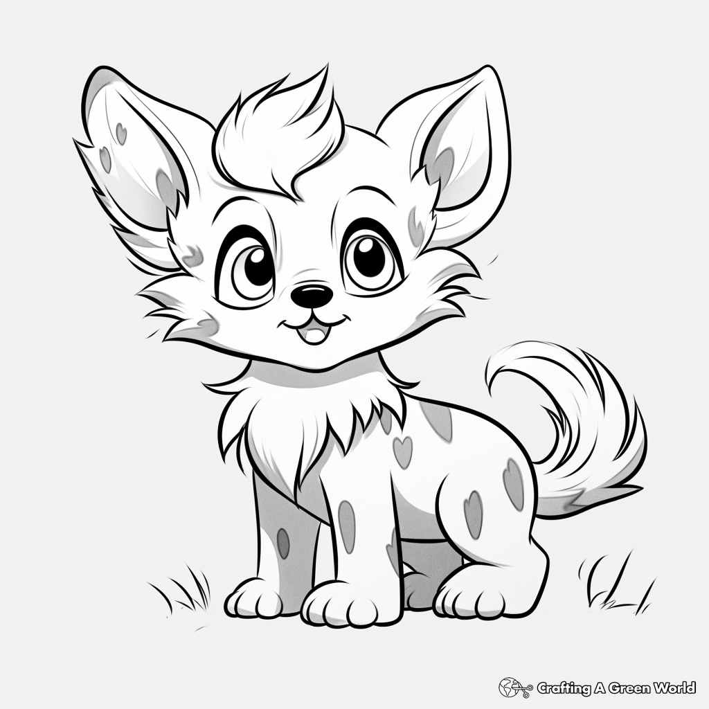 Playful Anime Wolf Pup Coloring Pages 2