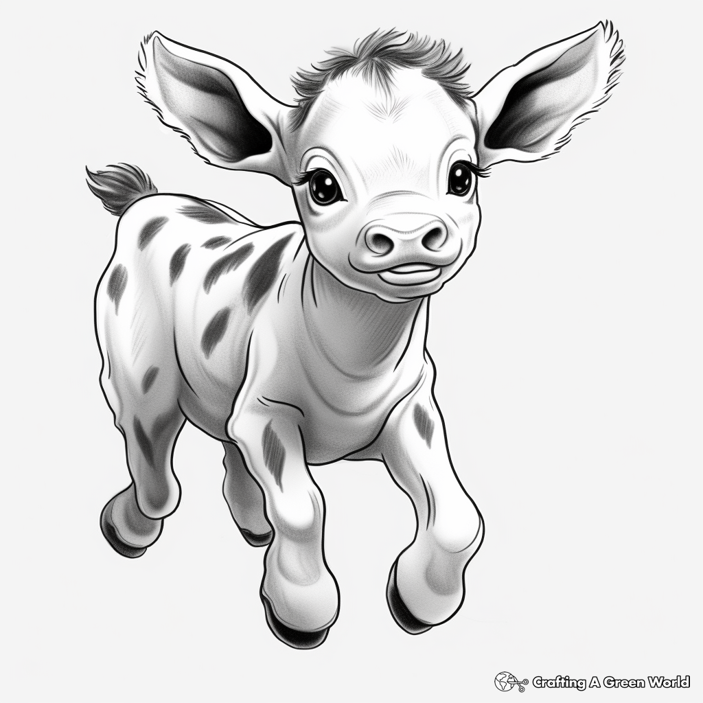 Playful Baby Cow Jumping Coloring Pages 4