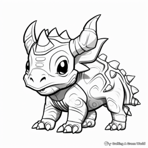 Playful Baby Triceratops: A Fun Coloring Page 2