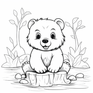Playful Beaver Coloring Pages for Children 1
