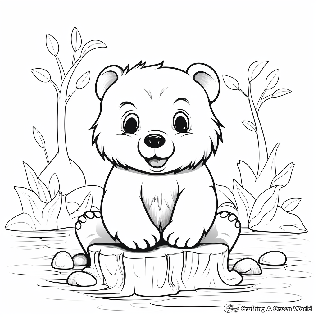 Playful Beaver Coloring Pages for Children 1