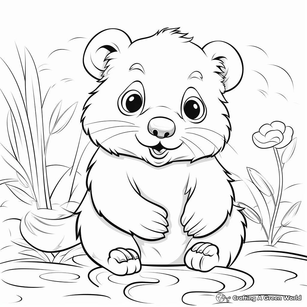 Playful Beaver Coloring Pages for Children 2