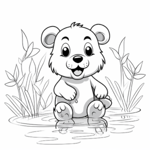 Playful Beaver Coloring Pages for Children 4