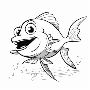 Playful Blue Catfish Coloring Pages for Kids 1