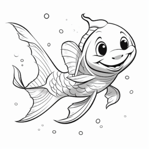 Playful Blue Catfish Coloring Pages for Kids 4