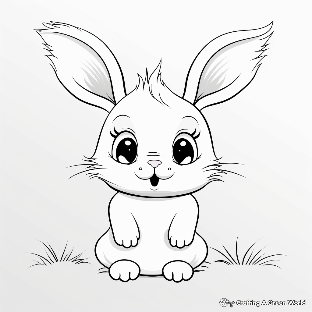 Playful Bunny Chick Coloring Pages 1