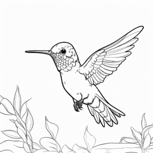 Playful Calliope Hummingbird Coloring Pages 1