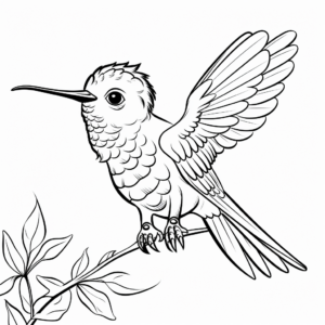 Playful Calliope Hummingbird Coloring Pages 2