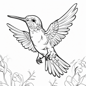 Playful Calliope Hummingbird Coloring Pages 3