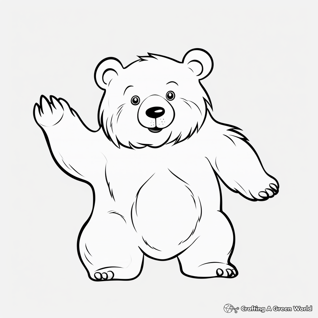 Playful Cartoon Bear Coloring Pages 3