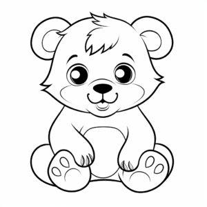 Playful Cartoon Bear Coloring Pages 4