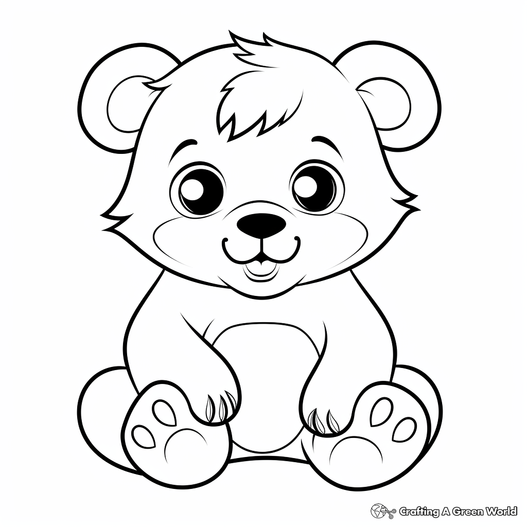 Playful Cartoon Bear Coloring Pages 4