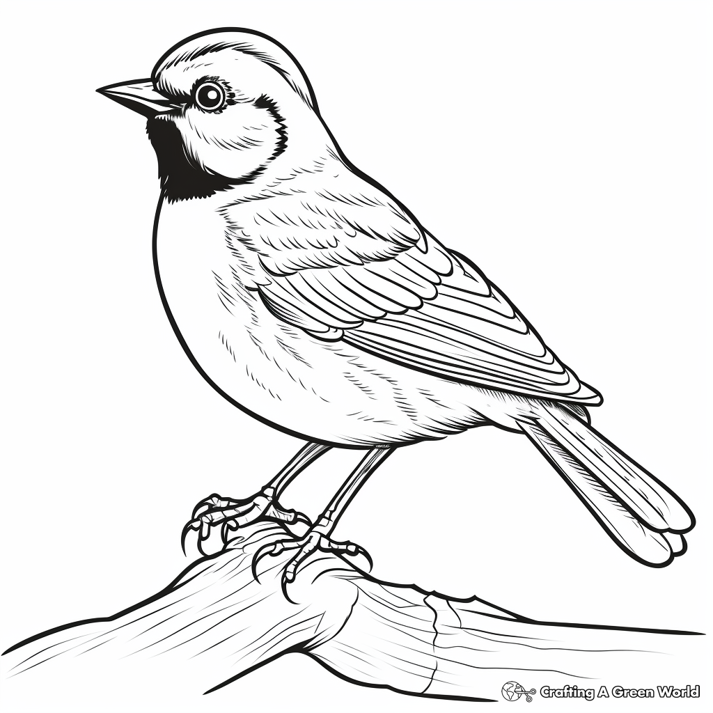 Playful Chestnut-Backed Chickadee Coloring Pages for Kids 1