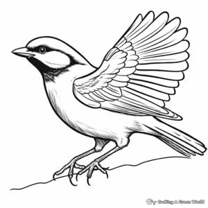 Playful Chestnut-Backed Chickadee Coloring Pages for Kids 4